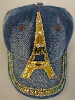 Denim Hat with Bling [Eiffel Tower] Gold 